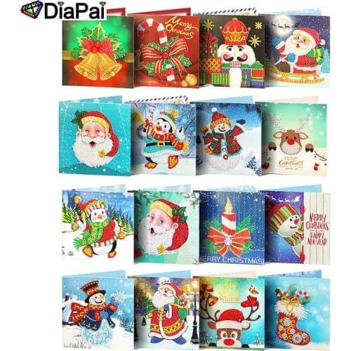 DIAPAI Diamond Painting Greeting Cards Cartoon Christmas Birthday Postcards 5D DIY Kids Festival Embroidery Greet Cards Gift