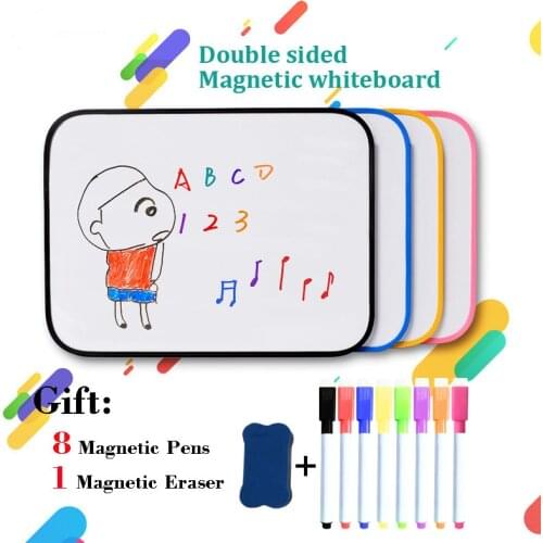 A4 Size Magnetic Whiteboard Double-sided Writing Kid Dry Erase Drawing Board School Home Practice Drawing Writing Board