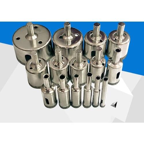 Hot Sale 15Pcs Diamond Coated Core Hole Saw Drill Bit 6-50mm Set Tools For Tiles Marble Glass Ceramic