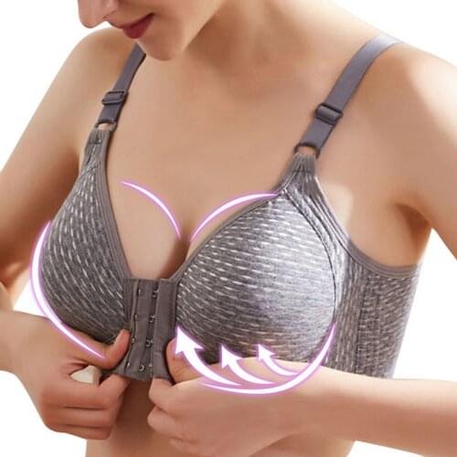Hot sale Women Front Closure Non-Wired Push Up Bra Sexy Tube Buckle Adjustment Underwear Breathable Bralette 2021