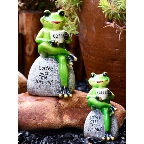Resin Frog Garden Outdoor FlowerPot Accessories Courtyard lawn Home Decoration Creative Animal Small Ornaments Gift 12CM/15CM