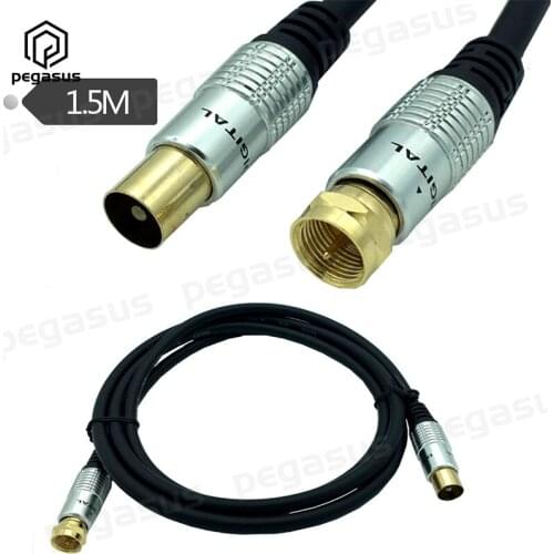 9.5mm Male to F type Male Coaxial Satellite Antenna HD Video Set-Top Box Signal TV Cable