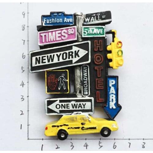New York Creative Three-dimensional Road Sign Travel Souvenir Magnet Fridge Magnet