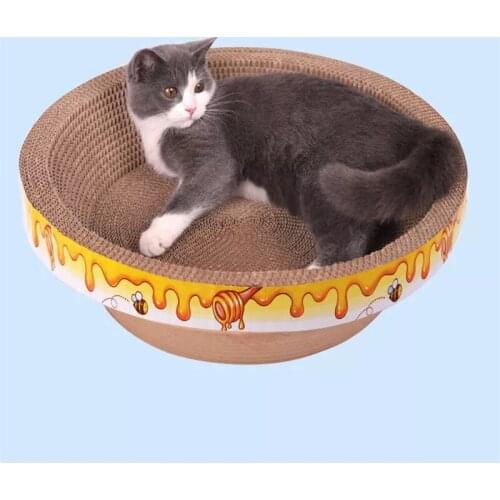 Round Cat Scratcher Board Corrugated Paper Toys Grinding Nails Protect Furniture Cat Scratchers High Cat Scraper Catnip