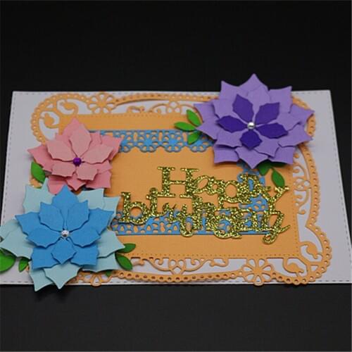 ZhuoAng Square flower border Metal Cutting Mold DIY Scrapbook Album Decoration Supplies Clear Stamp DIY Paper Card
