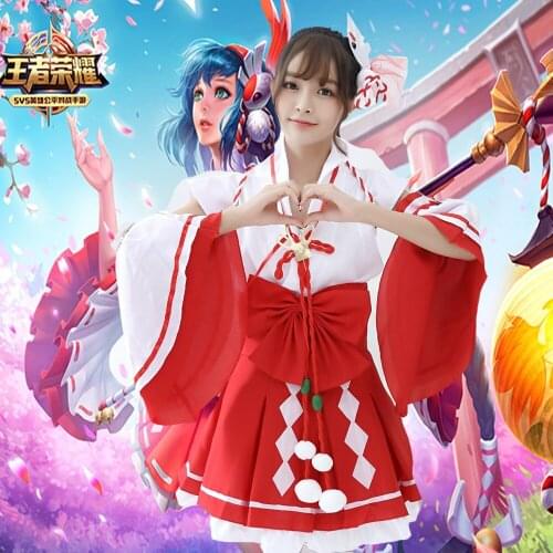 Liva girl Volwassen Japanse Anime Da qiao Cosplay Sexy Game Uniform Rood Meisjekleding Carnaval Halloween Kostuums