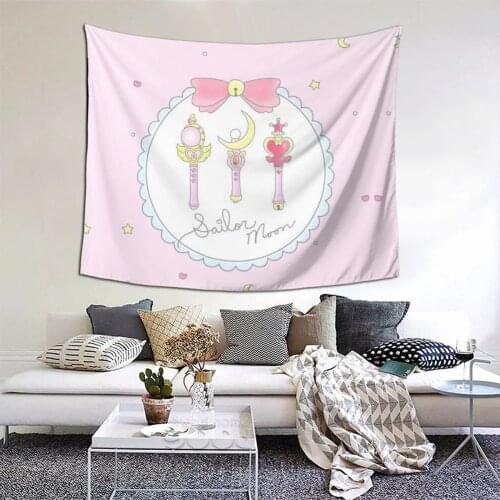 Sailor Girl Tapestry Anime Harajuku Kawaii Tapestry Wall Bedspread Bohemian Hanging Blanket For Bedroom Dorm