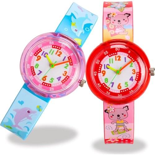 Bear/dolphin/lion/Pony Kids Watches Cartoon Dinosaur Watch Baby Learn Time Props Children Birthday Gift Students Quartz Watch