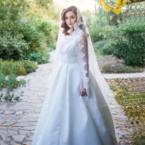 Fashion Velos de Noiva Short One Layer 150 CM Elbow Length Without Comb Short Lace Tulle Bridal Wedding Accessories 2021