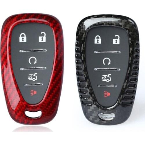 Fashion Carbon Fiber Car Remote Key Case Fob Shell Cover for Chevrolet Camaro Cruze Volt Spark Bolt Malibu Trax Sonic 2016-2018