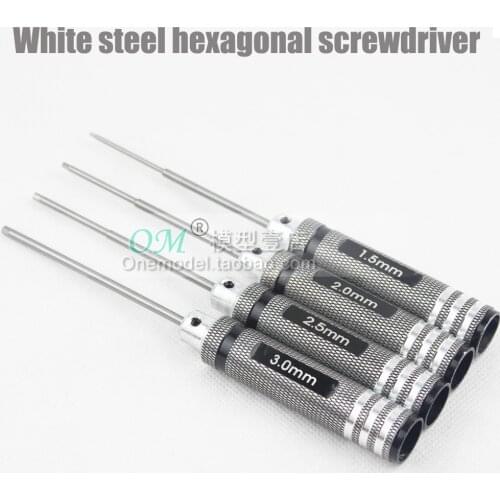M./-1.5 2.0 2.5 3.0mm Tool Kit for Helicopter RC Fixed-Wing/Tools hex screw driver set /White steel hexagonal screwdriver