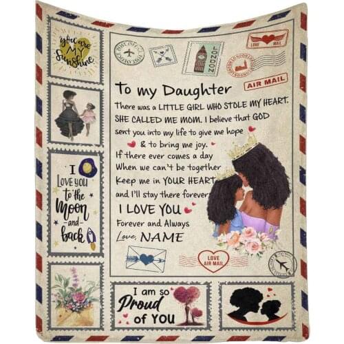 Customized Bed Blanket Throw to My Daughter from Mom, There was A Little Girl Who Stole My Heart I Love You Lightweight Throws