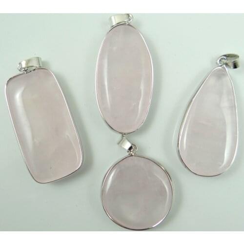 Natural Stone Quartz crystal round rectangle Drop shaped natural Gem stone for DIY Pendant Jewelry Making Necklace1Pcs
