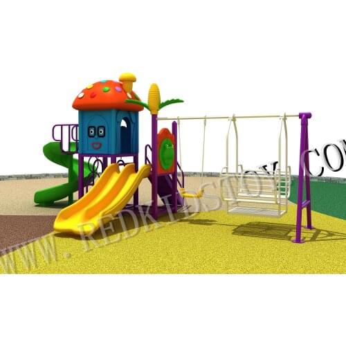 Low-cost 50mm Square Pole Outdoor Playground With Swing for Children
