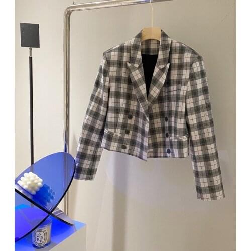 New 2021 Spring Women High Quality Plaid Jacket Female OL Coat Blazer For Ladies Ddxgz2 2.22