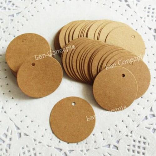 Wholesale Kraft Paper 4cm Round shaped blank Hang Tag for DIY gift favors package decoration - 500pcs/lot Free shipping