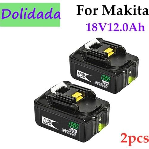 Original 18V12Ah Rechargeable Battery 12000mah Li-Ion Battery Replacement Power Battery for MAKITA BL1880 BL1860 BL1830+Charger