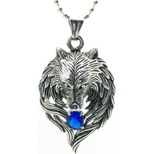 Stainless Steel Wolf Necklace Pendant For Men hip Hop Rock Party Jewelry GH072510