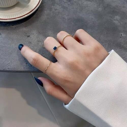Punk Gold Wide Chain Rings Set For Women Girls Fashion Irregular Finger Thin Rings Gift 2021 Female Jewelry Party