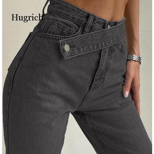 Casual Fashion Straight Denim High Waist Jeans Women Pants Fall Winter 2021 Harajuku Boyfriend Jeans Loose Bottom
