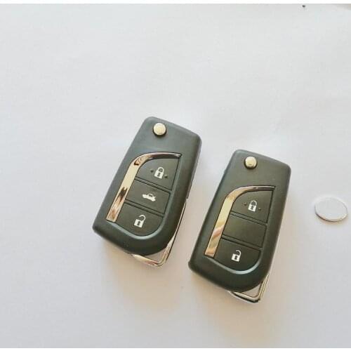 With LOGO 2/3 Button Flip folding Remote key shell for Toyota 2014 Levin Camry Reiz Highlander Corolla Key Shell toy48 toy43