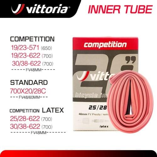 VITTORIA Road bike Latex Inner Tube 700X/25/28 detachable Gas nozzle Presta Valve 48mm Ultralight Competition Grade Inner