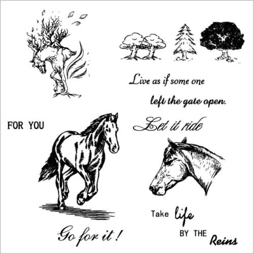 Horse DIY Silicone Clear Stamp Cling Seal Scrapbook Embossing Album Decor Craft M89A
