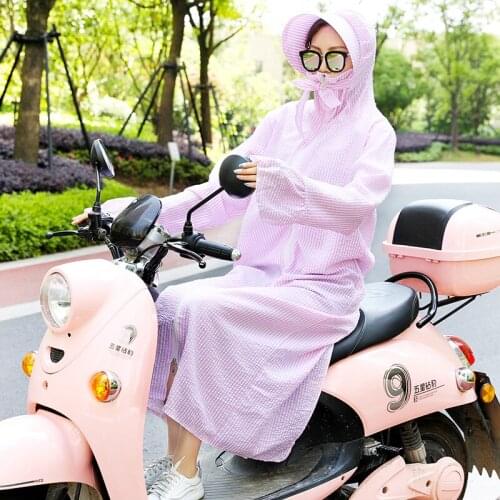 Electric Bike Motorcyle Sunscreen Long Hat Brim Cotton UV-resistant Long-sleeved Visor Ride Sunshade Clothes