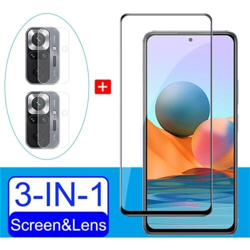 Tempered Glass For Xiaomi Redmi-Note-10-Pro Screen Guard + Camera Protector Note 9T 9 Pro 9S 8 T 8Pro Glass on Redmi-Note-10-Pro