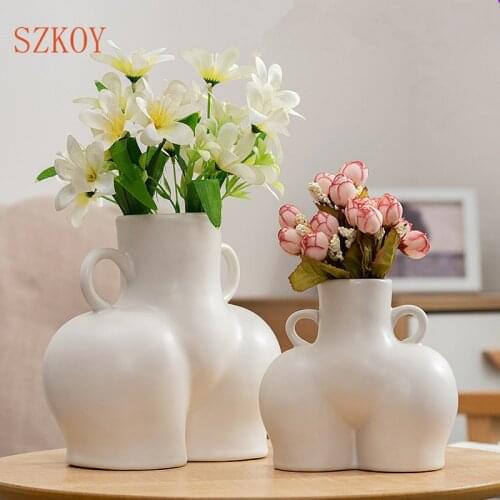 Nordic Style Home Simulation Human Body Art Vase Ceramic Decoration Handicraft Decoration Ceramic Vase Desktop Decoration
