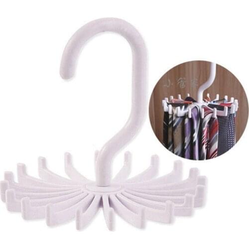 360 Degree Rotating 20 Hooks Belt Neck Tie Holder Rack Hanger Organizer Space Saving Home Organizer