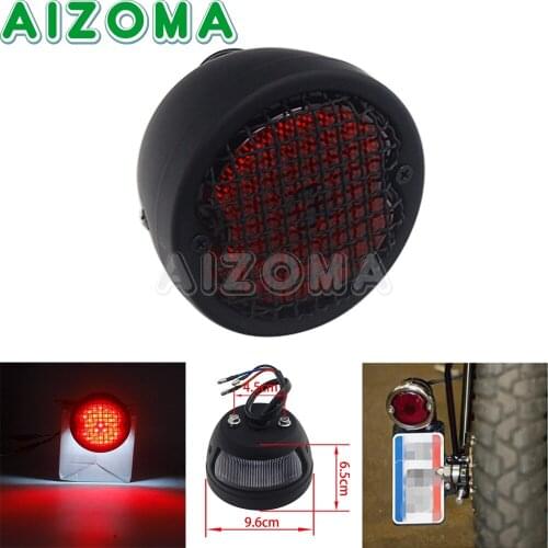 Vintage Motorcycle Brake Rear Tail Light W/Grill License Plate Lamp For Harley Ford Car 1933-1936 Scrambler Cruiser Triumph