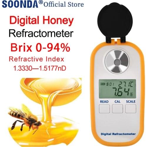 0-94% Brix Meter Professional Handheld Digtal Honey Refractometer Sugar Meter Fruit Juice Drinks Sugar Tester High-precision