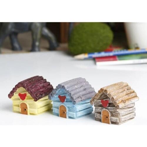 ZOCDOU 1 Piece Wood House Villa Tower Building Model Small Statue Little Figurine Crafts Figure Ornament Miniatures