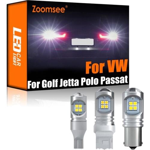 Zoomsee 2Pcs White Reverse LED For VW Golf 4 5 6 7 Jetta Bora Vento Passat Polo Phaeton Canbus Exterior Backup Tail Bulb Light