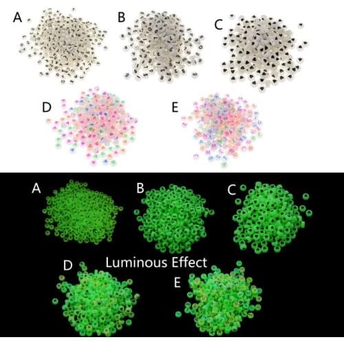 100Pcs 7mm Alphabet Acrylic Glow In the Dark Spaced Beads Luminous Letter Bead Making DIY Bracelet Necklace Bead D02 20 Dropship