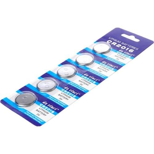 5PCS Button Battery CR2016 3V Lithium Cell Coin Batteries LM2016 BR2016 DL2016 Watch Electronic Promotion Toy Remote D08A