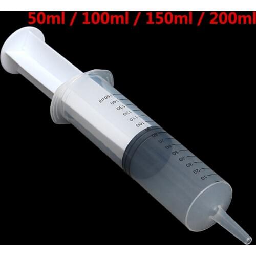 50ml/100ml/150ml/200ml Plastic Reusable Big Large Hydroponics Nutrient Sterile Health Measuring Syringe Tools Cat Feeding Acc