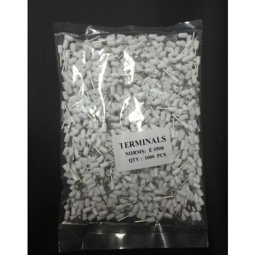 White wholesal E0508 tubular wire connector electrical terminals cable crimps wire ferrules For 0.5m