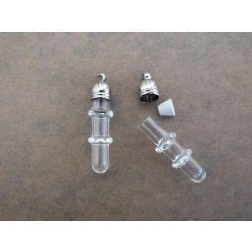 Free ship!! 29x8mm Wishing Glass Bottle Trendy Necklace Gift Round Cap Glass vial Pendant