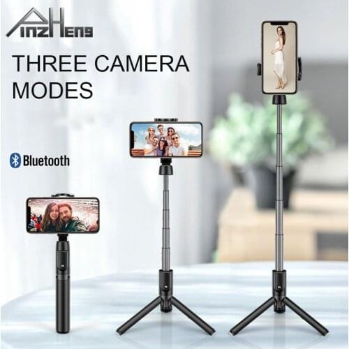 PINZHENG Wireless Bluetooth Selfie Stick Mini Tripod Monopod For iPhone Huawei Xiaomi Selfie Stick Tripod Extendable Foldable