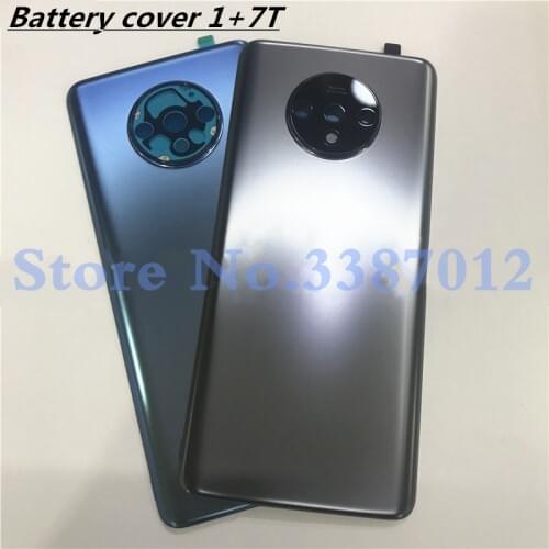 100% Original Material Glass Rear Housing Door For Oneplus 7T Oneplus7T Back Battery Cover Case+Camera Lens Replacement Parts
