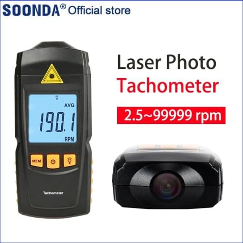 Digital Laser Photo Tachometer RPM Speed Meter Engine Motor Non-contact Tachometer Tach Tool Handheld Speed Gauge