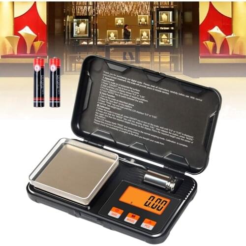 200g / 0.01g Digital Pocket Scale 50g Calibration Weight with Tweezers Battery Include LB88