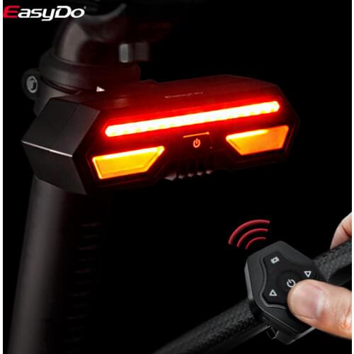 EASYDO Wireless Smart Bike Taillight Bicycle Turn Brake Warning Light Rechargeable Waterproof Bike Safety Rear Lamp laser Signal