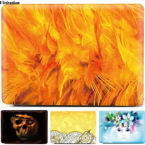 Matte/Crystal Shell For Huawei Honor MagicBook 14 15 Matebook X Pro 13.9/13/D15/D14 Orange Feather Pattern Print PVC Laptop Case