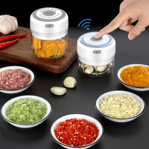 Mini Wireless Electric Garlic Masher Chili Meat Masher Multifunction Stainless Steel Kitchen Tools USB Charging garlic press