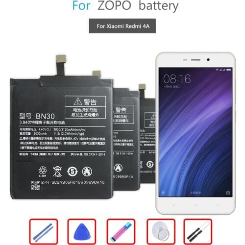 Mobile Phone Battery for XIAOMI Redmi 4A Replacement Battery BN30 3030mAh