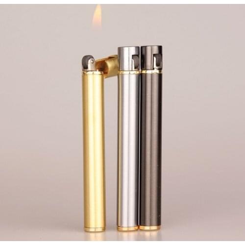 Fashion Creative Mini Cigarette- shape Lighters Butane Flame Lighter Metal Torch cigar Lighter Novelty Gadget Men Smorker Gift