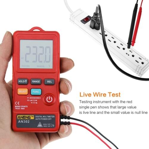 AN302 8000 Count Mini Digital Multimeter Portable Slim Card Type multi meter AC DC Voltmeter Ohm Voltage Frequency Multimetre